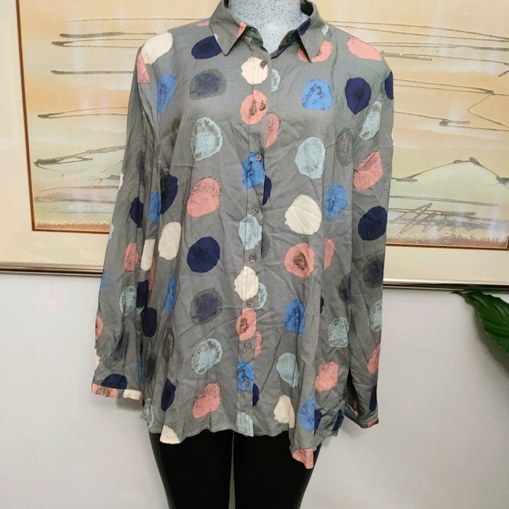 Milano Italy Long Sleeve Button Up Shirt Size 44